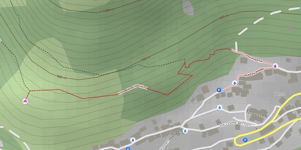 Carte de l'itinéraire :  Vial dal Chighèto