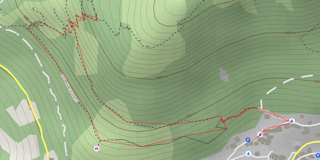 Map of the trail for Grotta ricovero 11 - Vial dal Chighèto