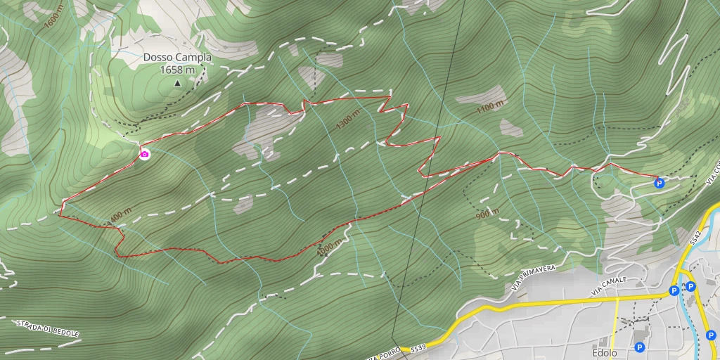 Map of the trail for Strada di Bedole