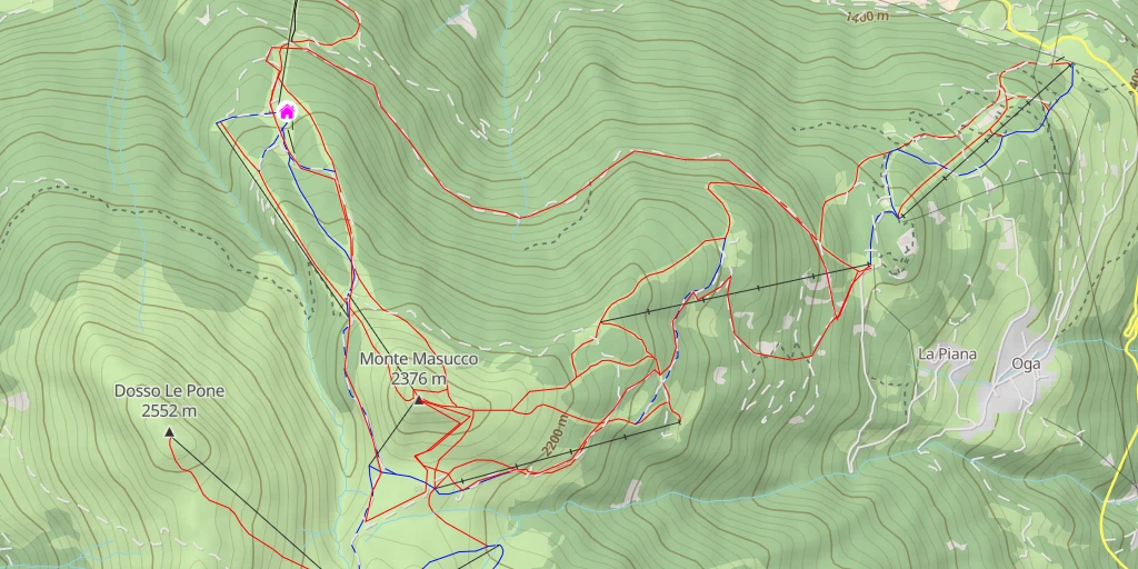 Carte de l'itinéraire :  Monte Masucco