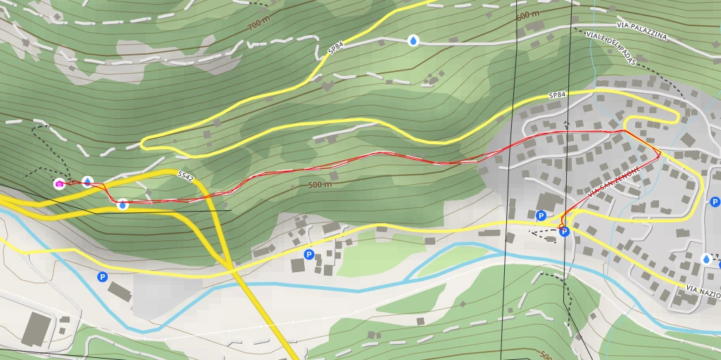 Map of the trail for Berzo