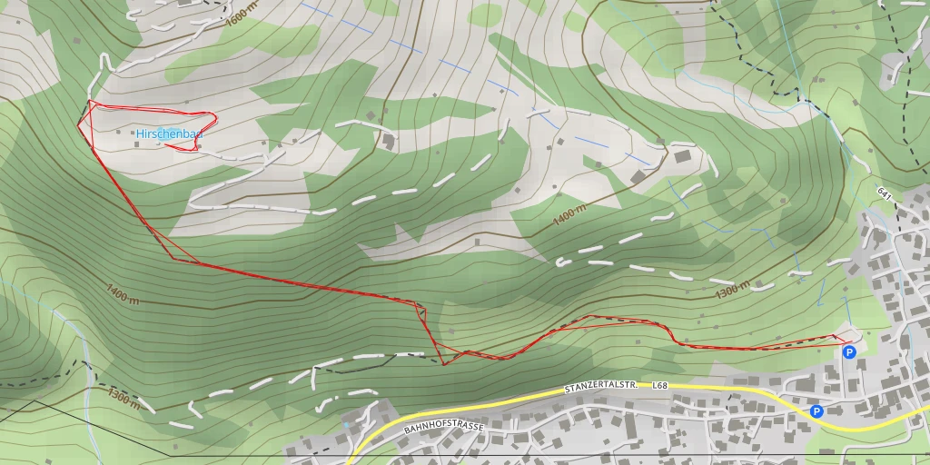 Map of the trail for Hirschenbad