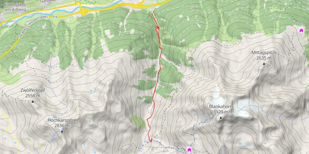 Map of the trail for Malfonalpe - Pettneu am Arlberg