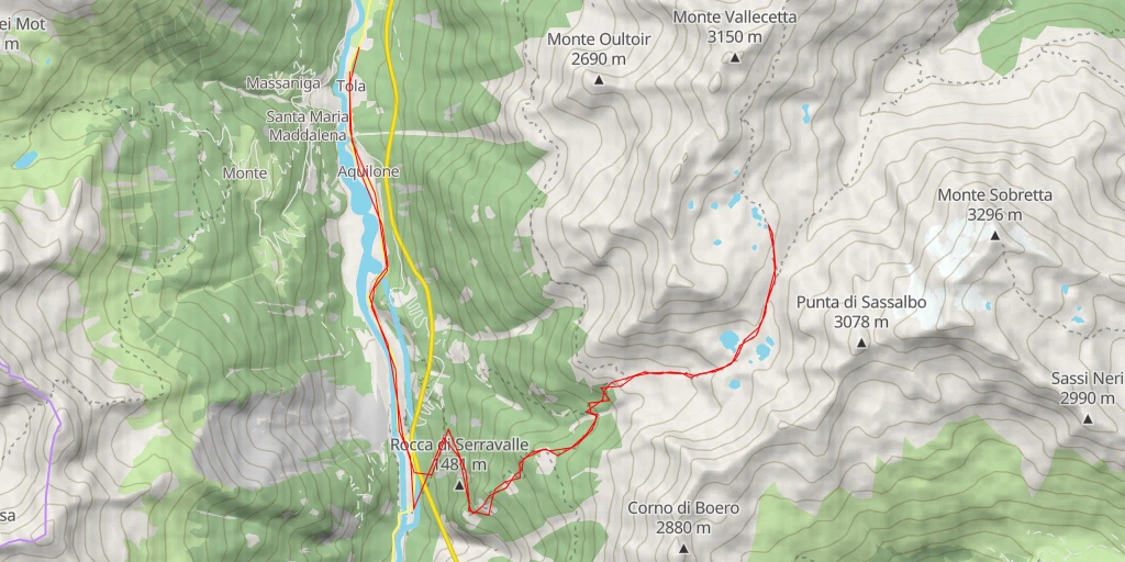 Map of the trail for Bormio 3000 Bikepark Downhill