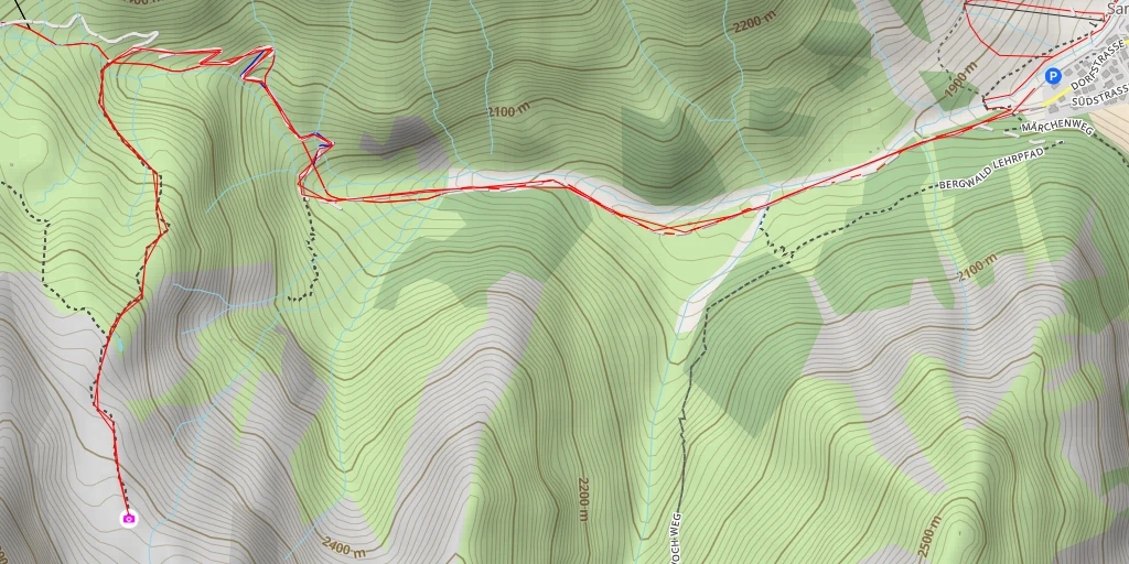 Map of the trail for Bei den Wasserfällen