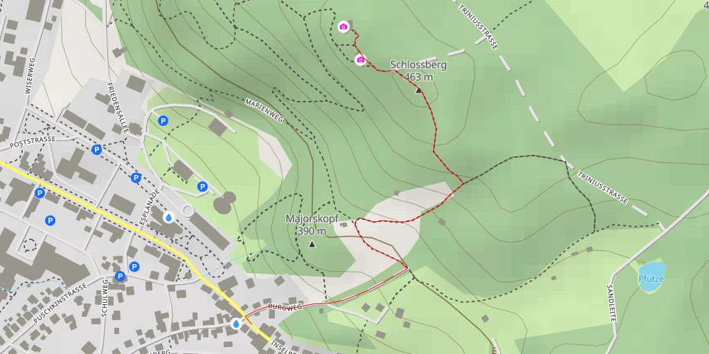 Map of the trail for AI - Burgruine Bad Liebenstein - Bad Liebenstein