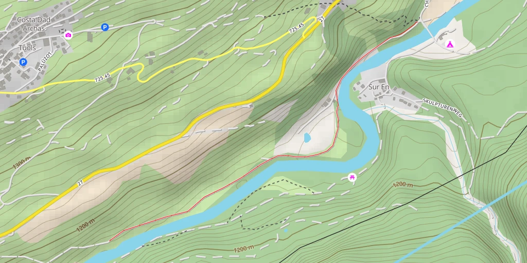 Carte de l'itinéraire :  Ischla Dadaint - Ischla Dadoura - Ischla Dadaint - Ischla Dadoura