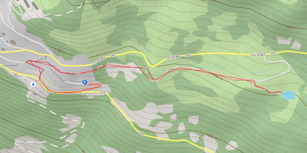 Map of the trail for Laghetto Canneto