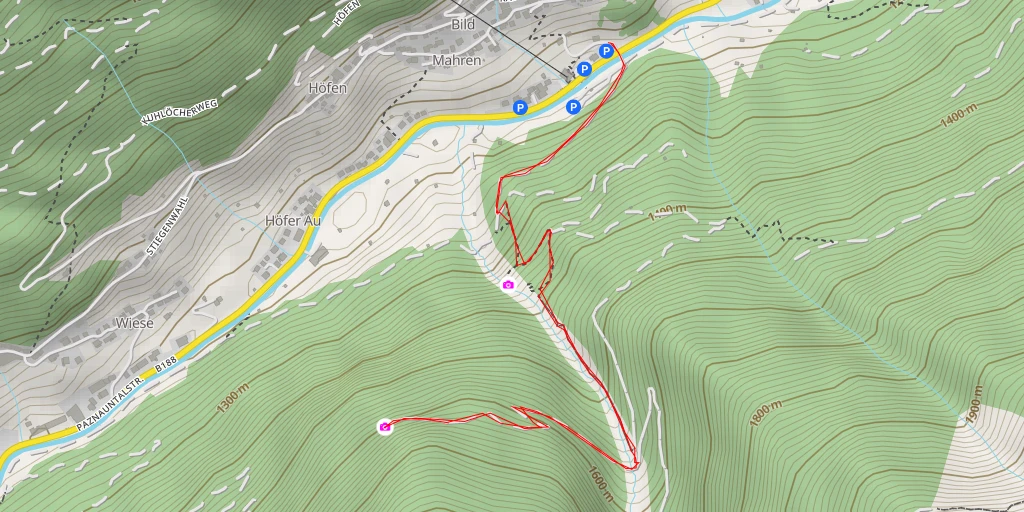 Map of the trail for Paznauntalstraße