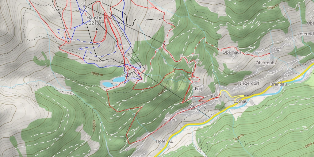 Map of the trail for Hausberg