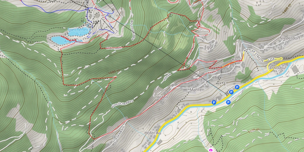 Map of the trail for Speicherteich Dias II