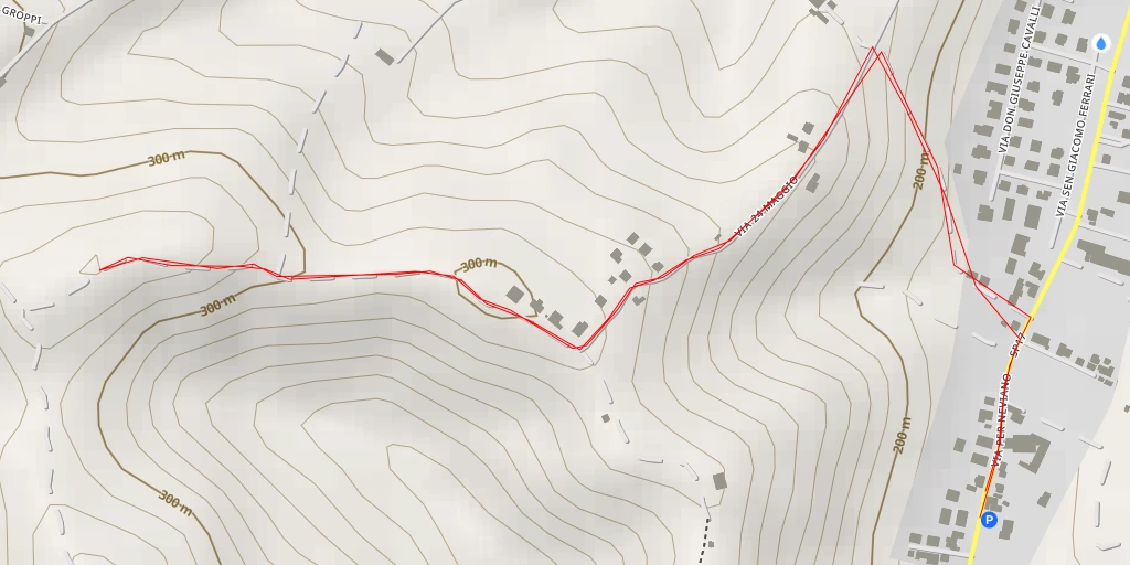 Map of the trail for Monte Borsa