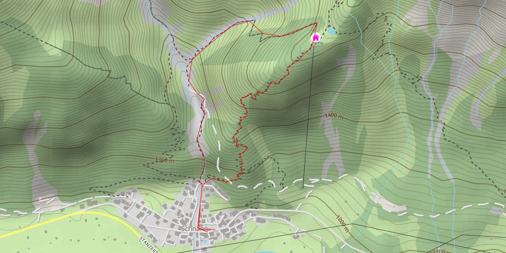 Map of the trail for Fritzhütte