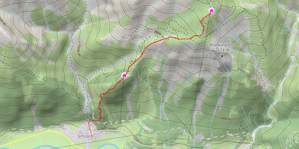 Map of the trail for Ansbacher Hütte