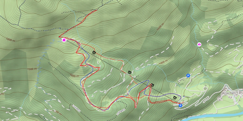 Map of the trail for Paraglider Hauptstartplatz