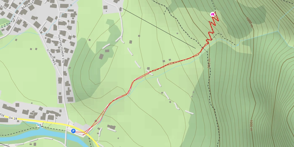 Map of the trail for Bergwachtweg