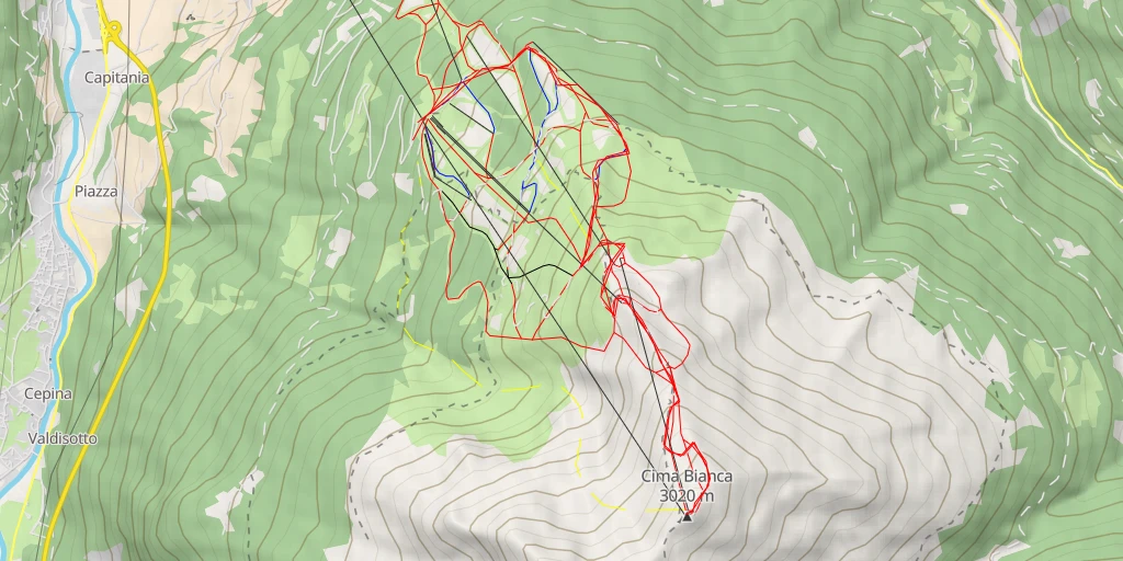 Carte de l'itinéraire :  Cima Bianca