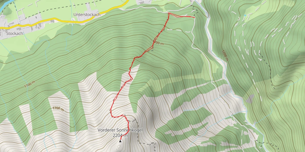 Map of the trail for Vorderer Sonnenkogel