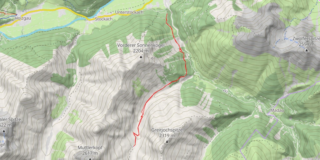 Map of the trail for Baumgartalm - Schwonder Brugga - Bach