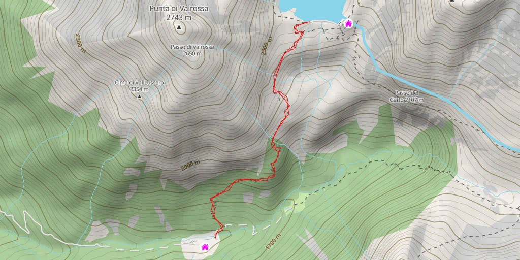 Map of the trail for Lago Baitone