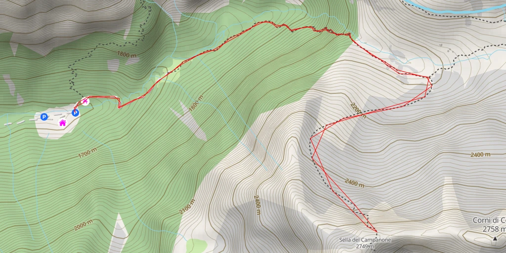 Map of the trail for Monte Coppo