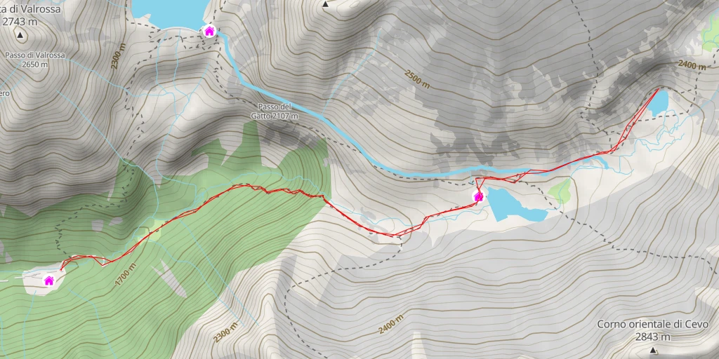 Map of the trail for Laghetto Miller