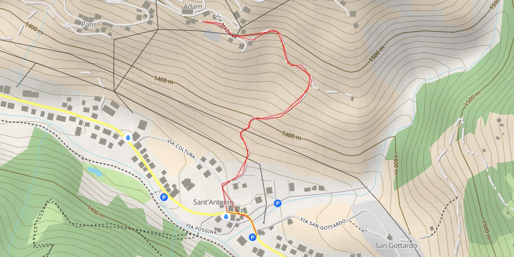 Carte de l'itinéraire :  Via Madana - Valfurva