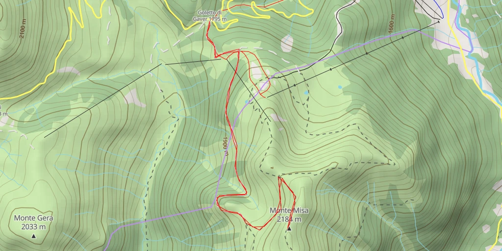 Carte de l'itinéraire :  Monte Misa