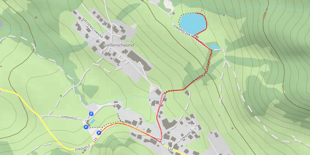 Map of the trail for Jungholz