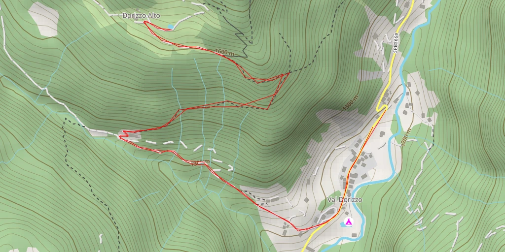 Carte de l'itinéraire :  Dos de la Sengla