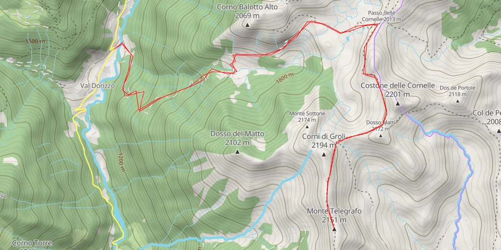 Carte de l'itinéraire :  Monte Telegrafo