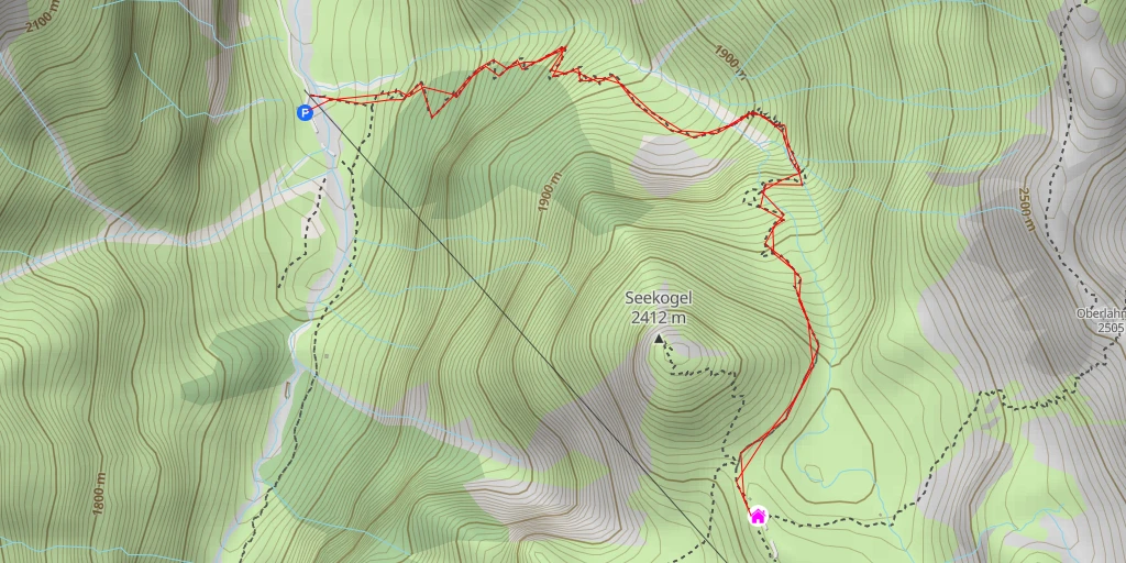 Map of the trail for Memminger Hütte