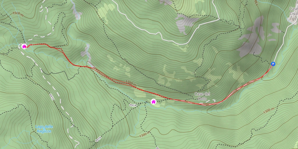 Carte de l'itinéraire :  Rifugio Segheria dell'Abetina Reale