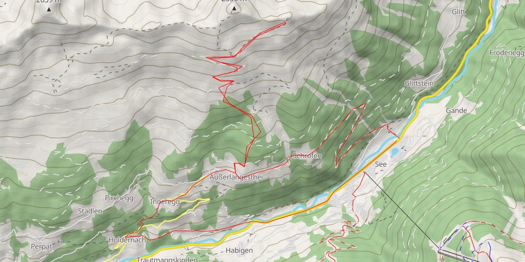 Map of the trail for Kleingfallkopf