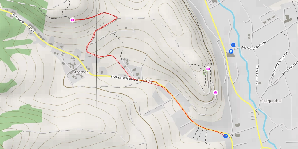 Map of the trail for AI - Floh-Seligenthal