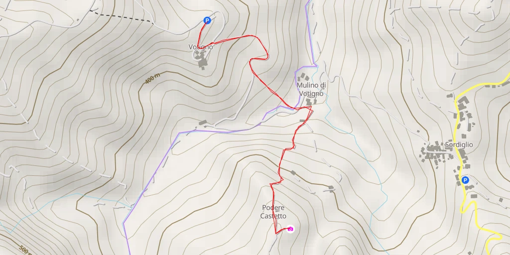 Map of the trail for AI - Sentiero - Casina