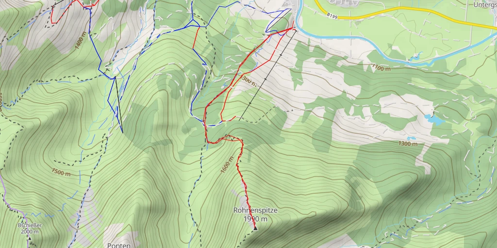 Map of the trail for Rohnenspitze