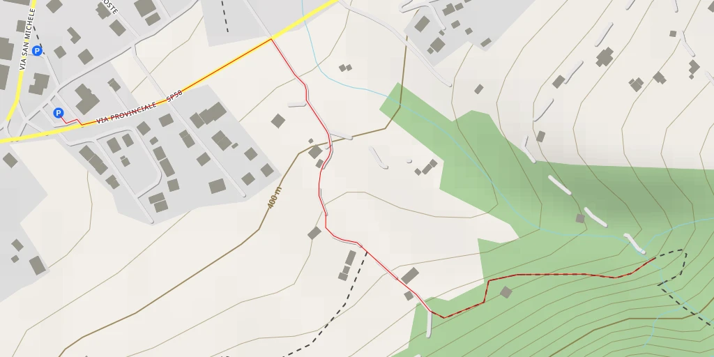 Map of the trail for Sentiero delle Cascate