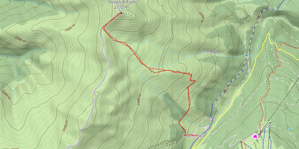 Carte de l'itinéraire :  Äusserer Nockenkopf - Dosso di Fuori