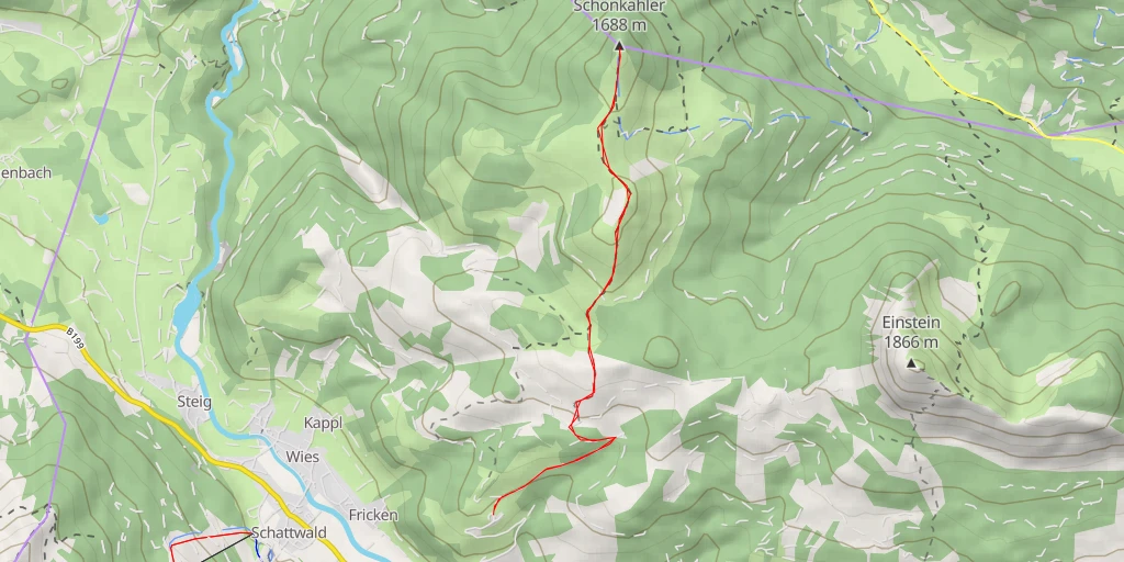 Map of the trail for Schönkahler