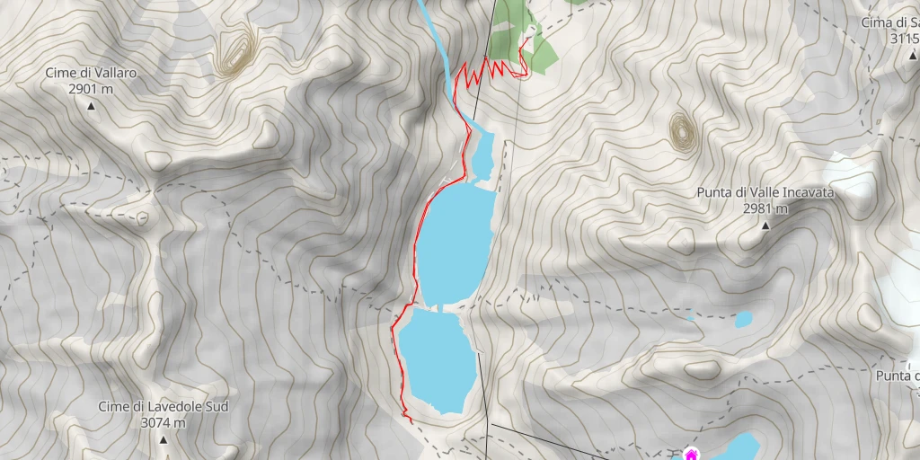 Map of the trail for Il Calvario