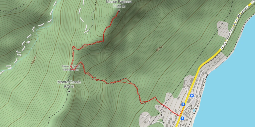 Carte de l'itinéraire :  Monte Paghera