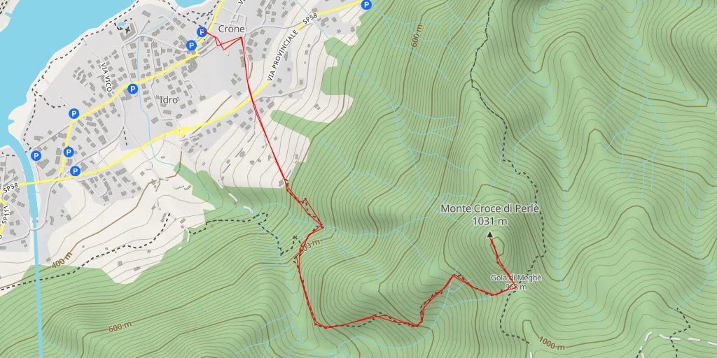 Carte de l'itinéraire :  Monte Croce di Perlé