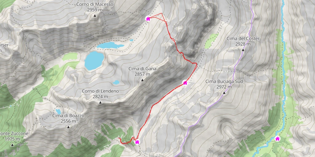 Map of the trail for Rifugio Paolo Prudenzini