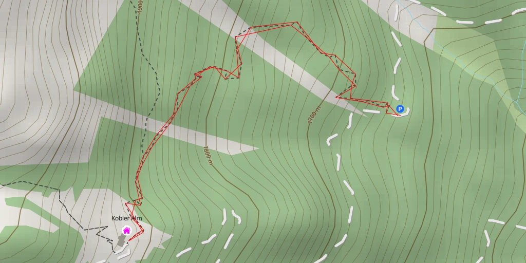 Map of the trail for Kobler Alm