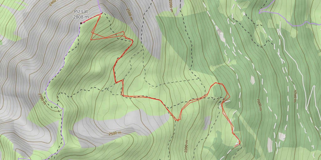 Map of the trail for Piz Lat