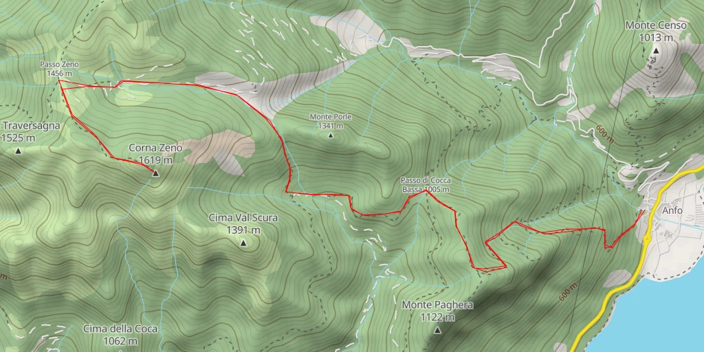 Carte de l'itinéraire :  Corna Zeno