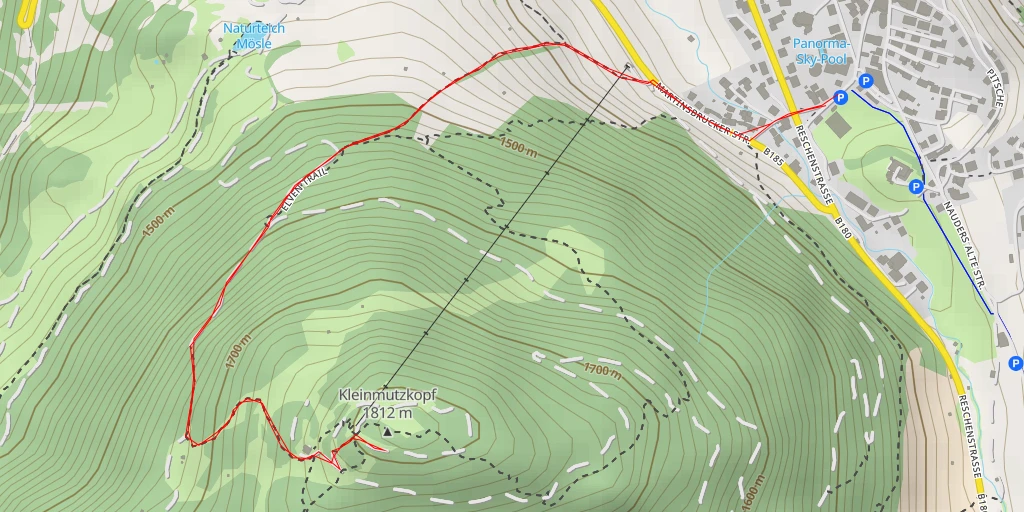 Map of the trail for Kleinmutzkopf