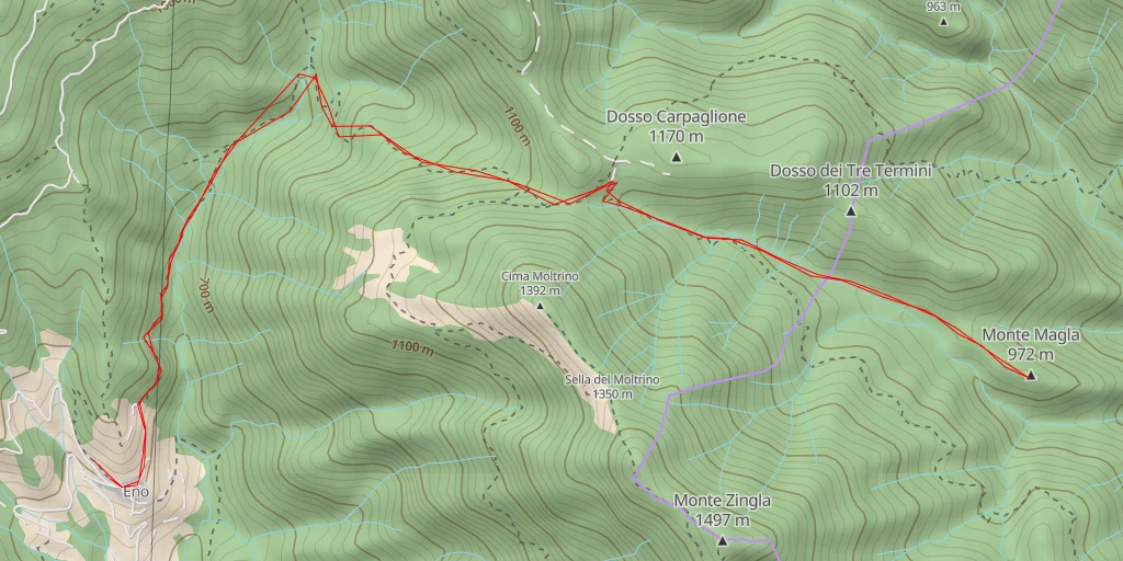 Carte de l'itinéraire :  Monte Magla