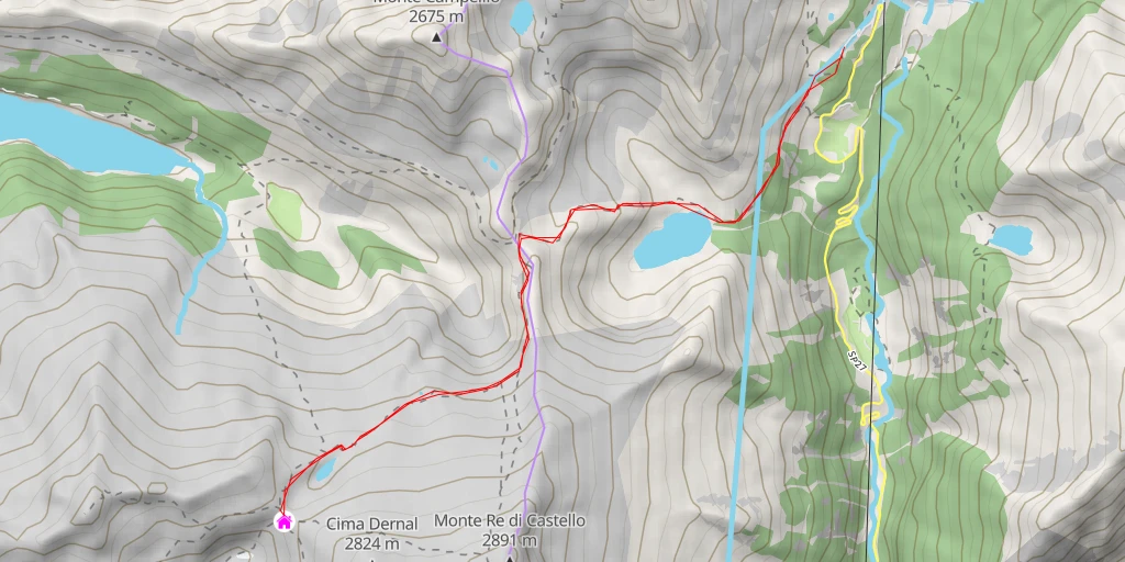 Map of the trail for Rifugio Maria e Franco Lomini